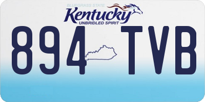 KY license plate 894TVB