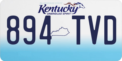 KY license plate 894TVD
