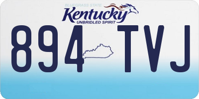 KY license plate 894TVJ