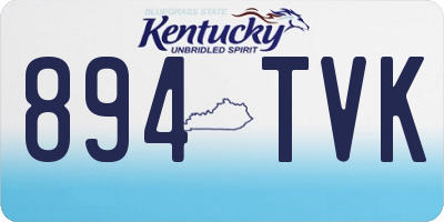 KY license plate 894TVK