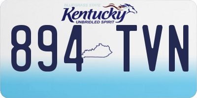 KY license plate 894TVN