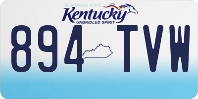 KY license plate 894TVW