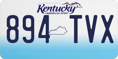 KY license plate 894TVX