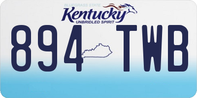 KY license plate 894TWB