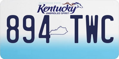 KY license plate 894TWC
