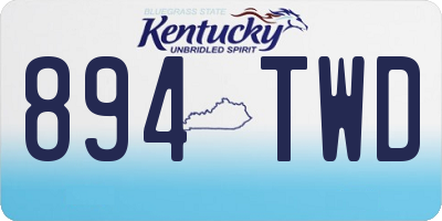 KY license plate 894TWD