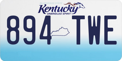 KY license plate 894TWE