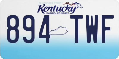 KY license plate 894TWF