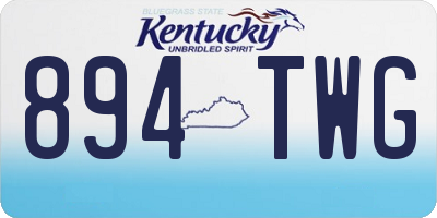 KY license plate 894TWG