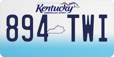 KY license plate 894TWI