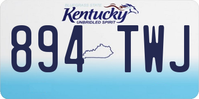 KY license plate 894TWJ