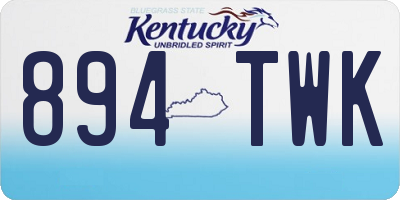 KY license plate 894TWK
