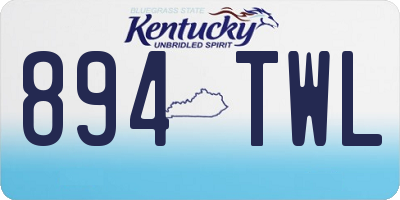 KY license plate 894TWL