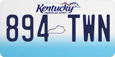 KY license plate 894TWN