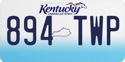 KY license plate 894TWP