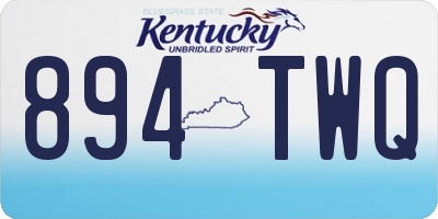 KY license plate 894TWQ