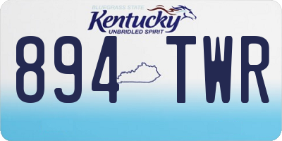 KY license plate 894TWR