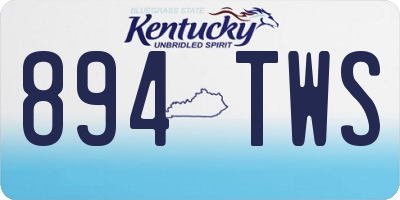 KY license plate 894TWS