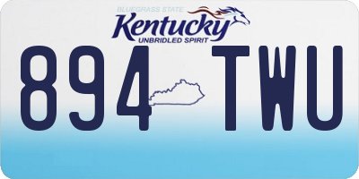 KY license plate 894TWU