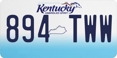 KY license plate 894TWW