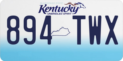 KY license plate 894TWX
