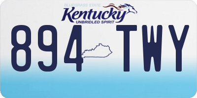 KY license plate 894TWY