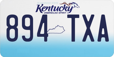 KY license plate 894TXA
