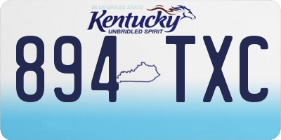 KY license plate 894TXC