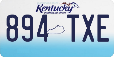 KY license plate 894TXE