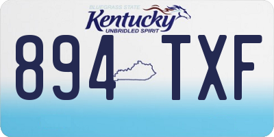 KY license plate 894TXF