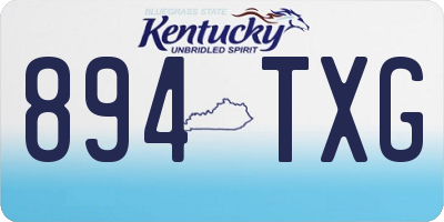KY license plate 894TXG