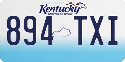 KY license plate 894TXI