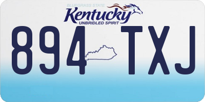 KY license plate 894TXJ