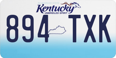 KY license plate 894TXK