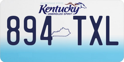 KY license plate 894TXL