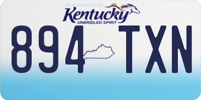 KY license plate 894TXN
