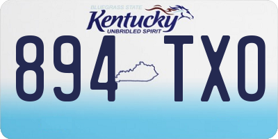 KY license plate 894TXO