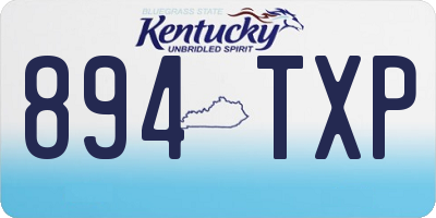 KY license plate 894TXP