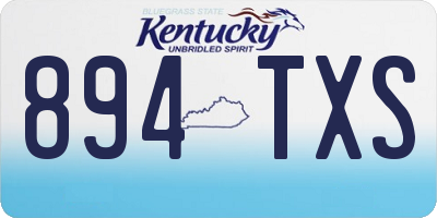 KY license plate 894TXS