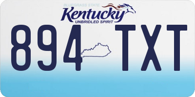 KY license plate 894TXT