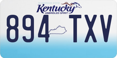 KY license plate 894TXV
