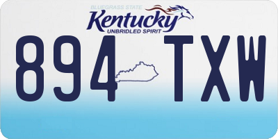 KY license plate 894TXW