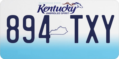 KY license plate 894TXY