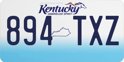 KY license plate 894TXZ
