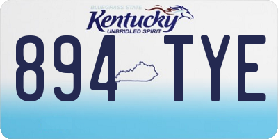 KY license plate 894TYE