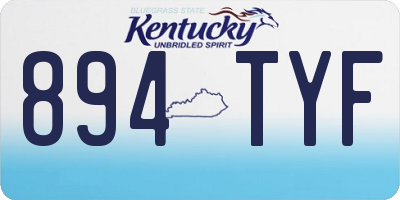 KY license plate 894TYF