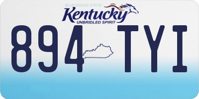 KY license plate 894TYI