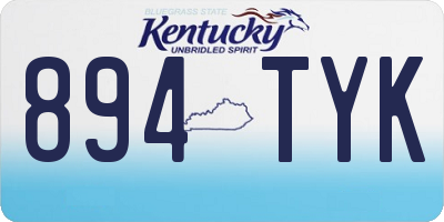KY license plate 894TYK