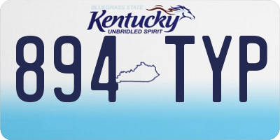 KY license plate 894TYP