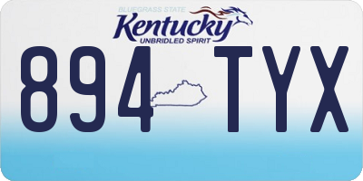 KY license plate 894TYX